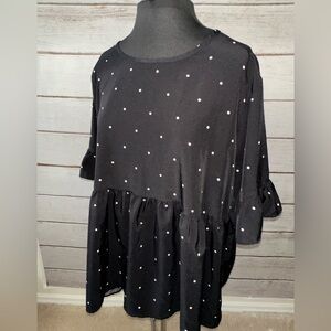 SHEIN Polka Dot Blouse XXXL 
Flutter Sleeves, Business Casual, lightweight, Cute